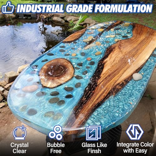 Shabebe Deep Pour Epoxy Resin 3 Gallon, Industrial Grade, Crystal Clear Epoxy Resin Kit for 2-4" Depths, 2:1 Food Safe Casting Resin for DIY Shabebe