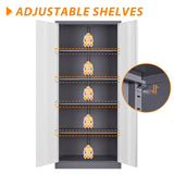 Anxxsu Metal Garage Storage Cabinet, 71" Locking Storage Cabinet with 2 Doors and 4 Adjustable Shelves, Lockable Metal Cabinet for Anxxsu