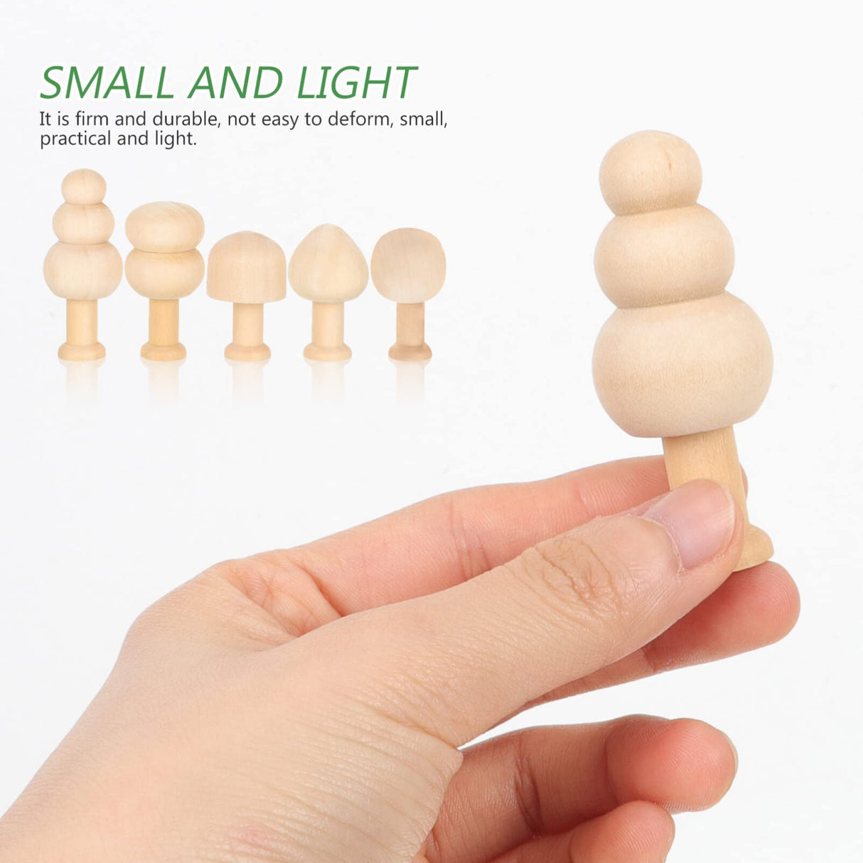 Zerodeko 10pcs Small Wooden Mushroom Unfinished Wooden Figure Painting Plain Mushroom Wood Mushrooms to Paint Fake Tree Children's Toys Mushroom Zerodeko