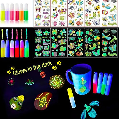 Lymoc Rock Painting Kit,Seashell Painting Kit,50 Pcs Arts and Crafts Activities Kits Gift for Kids Ages 6-12+, with 21 Paints Creative Art Toys for