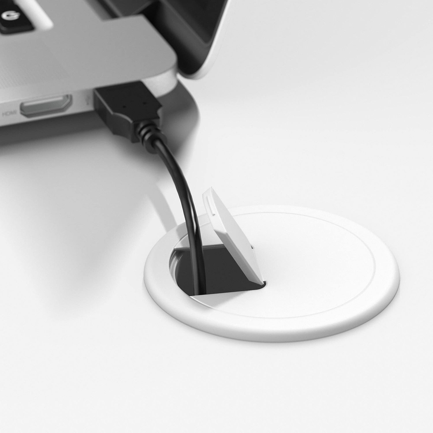 Bush Furniture L Shape Desk with Wire Management | Echo Collection Corner Bow Front Table for Home Office with Quick-to-Assemble Hardware, 72W, Pure Bush Business Furniture