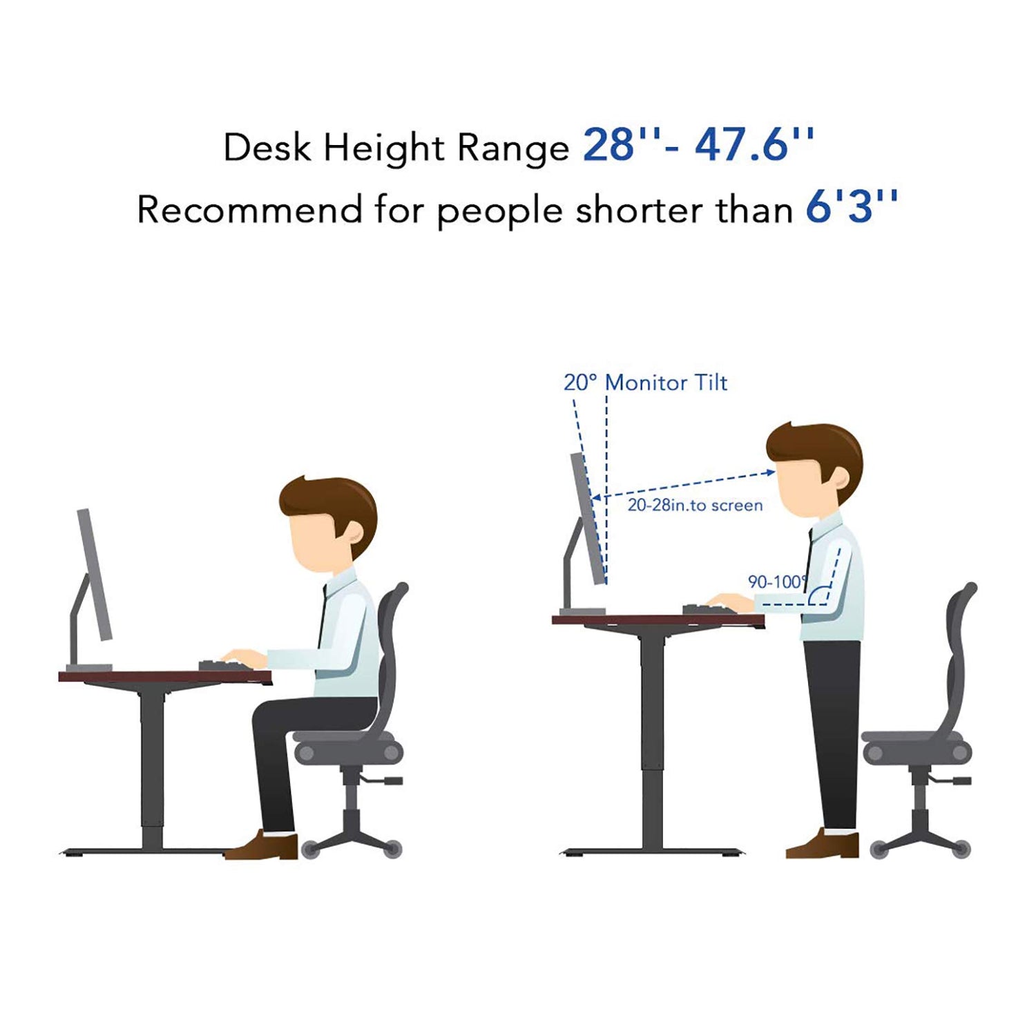 FLEXISPOT EN1 Height Adjustable Desk Black 48 x 30 Inches Whole-Piece Desktop Sit Stand Up Desk with Memory Controller Home Office Standing Desk FLEXISPOT