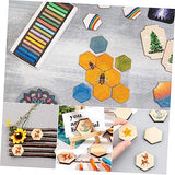 VILLCASE 50PC Wooden Hexagon Block DIY Crafts Decorations Wood chip Ornaments Wooden Hexagon Slices Unfinished Wood Hexagon Unfinished Wood Shape VILLCASE