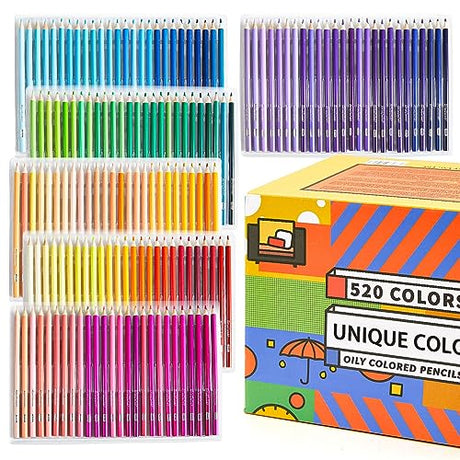 520 Colored Pencils, Rich Pigmented Soft Core Coloring Pencils, Pre-sharpened Color Pencil Set with DIY Color Chart, Artist Quality Colored Pencils Lelix