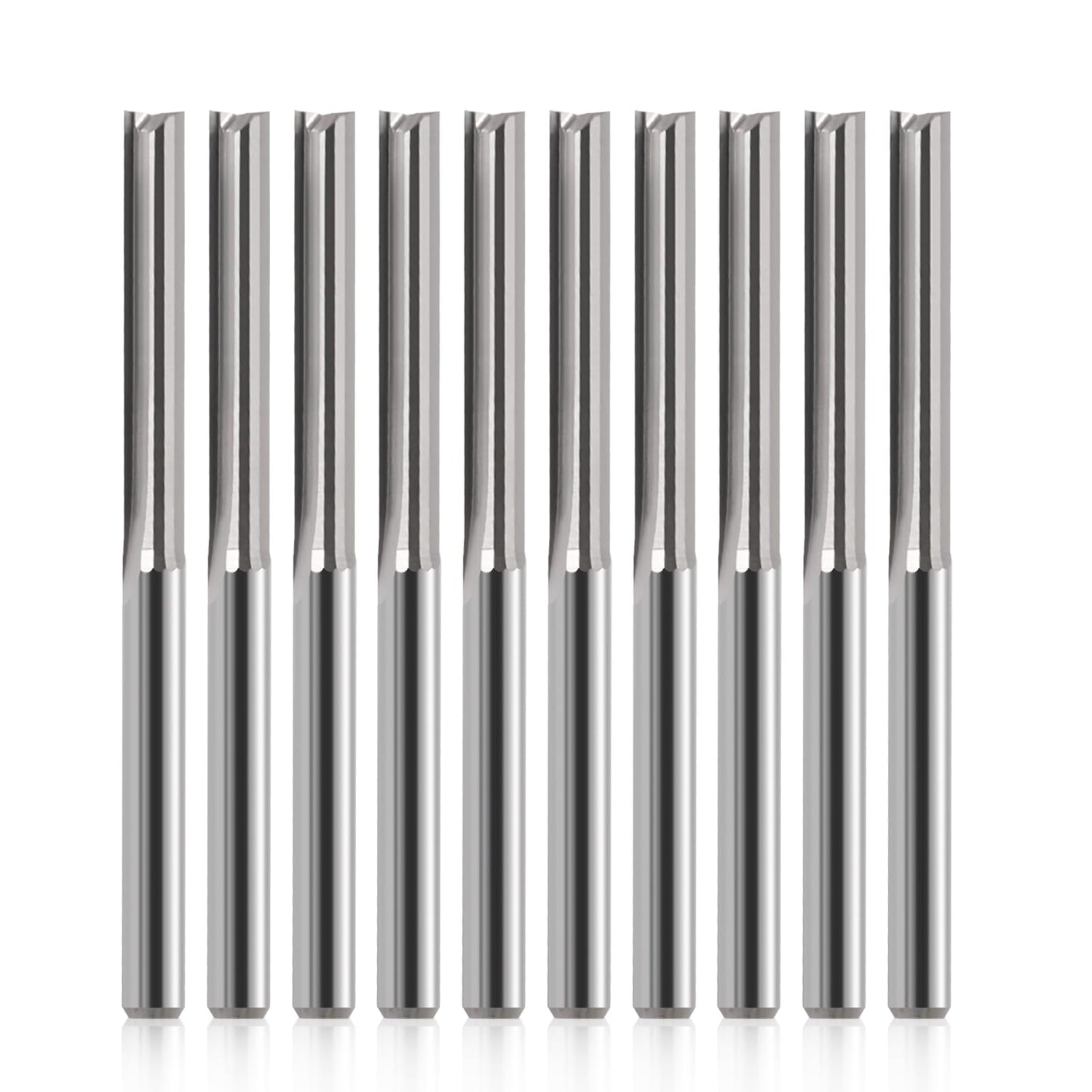 HOZLY CNC Router Bits 1/8 Straight Router Bit 1/8 Shank Straight Flute Carbide End Mill Cutter 2-Flute Milling Tungsten Steel 22mm CEL/45mm OAL for HOZLY
