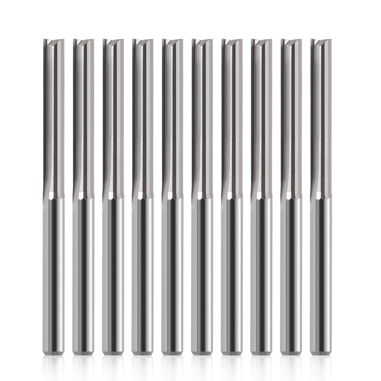 HOZLY CNC Router Bits 1/8 Straight Router Bit 1/8 Shank Straight Flute Carbide End Mill Cutter 2-Flute Milling Tungsten Steel 22mm CEL/45mm OAL for HOZLY
