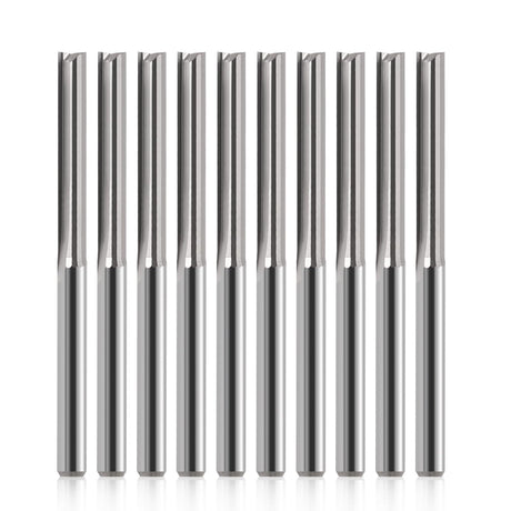 HOZLY CNC Router Bits 1/8 Straight Router Bit 1/8 Shank Straight Flute Carbide End Mill Cutter 2-Flute Milling Tungsten Steel 22mm CEL/45mm OAL for HOZLY