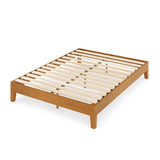 ZINUS Alexis Deluxe Solid Wood Platform Bed Frame in Rustic Pine - No Box Spring Required, Easy Assembly, Queen Zinus