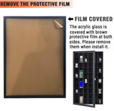 Shot Glass Display Case Large Wooden Cabinet Rack Holder Wall Mounted Black Shadow Box Lockable with UV Protection Acrylic Glass Door Shot Glass Snail