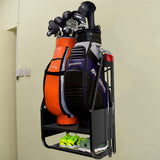 WALMANN Wall Mount Golf Bag Organizer for Garage, Extra Large 2 Golf Bag Stand Golf Equipment and Accessories Storage Rack for Garage Shed Basement WALMANN