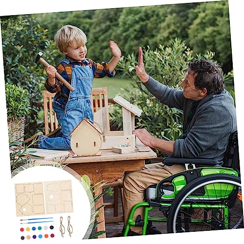 Abaodam 1 Set Bird House Crafts for Kids Ages 4-8 Unfinished Wood Birdhouse Paint Your Birdhouse Easter Crafts for Kids Ages 8-12 Hanging Birdhouse Abaodam