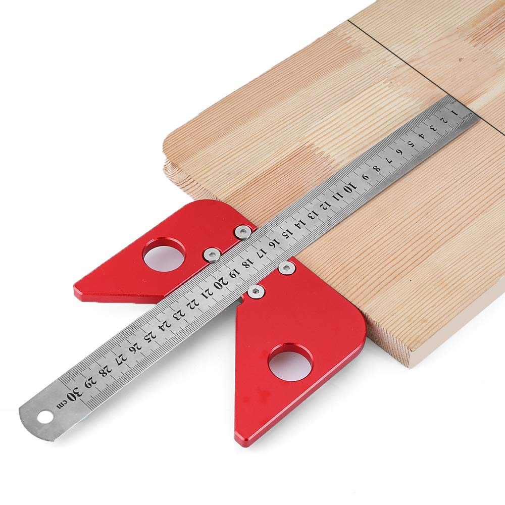 Center Finder Line Gauge Square Center Scribe Carpenter Woodworking Ruler 45 Degrees Angle Line Caliber Marking Ruler Wood Measuring Scribe Tool DHODNQP