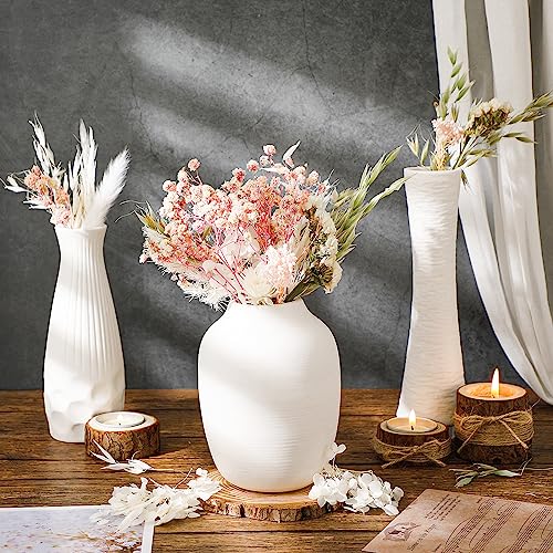 Real Dried Flowers, Natural Dry Flowers Mixed Natural Pressed Flowers Flores Secas Dried Florals for Crafts,Resin,Candle Making (Pink and White) auroray