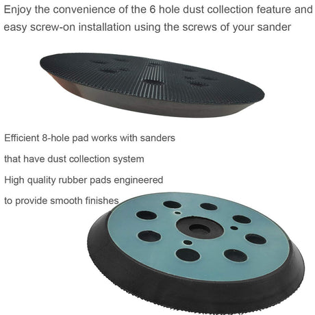 5 Inch 8 Hole Replacement Sander Pad for Makita BO5010 BO5030K BO5031K BO5041K XOB01Z Orbital Sander -5" Hook and Loop Sanding Pad for Wood and Tockrop