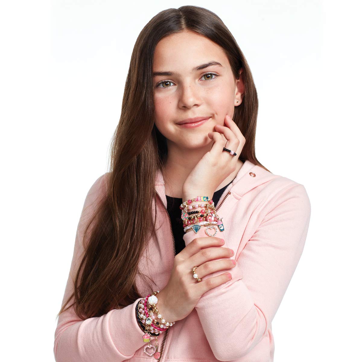 Make it Real - Juicy Couture Pink and Precious Bracelets - DIY Charm Bracelet Kit with Beads for Tween Jewelry Making - Jewelry Making Kit for Girls Make It Real