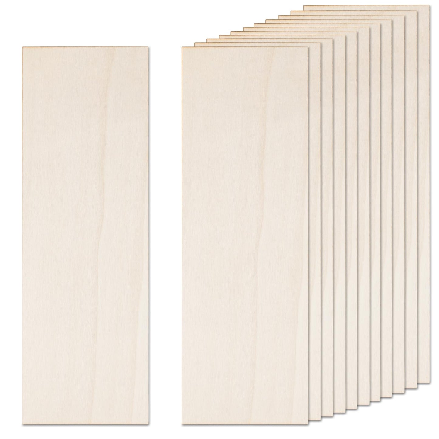 12 Pack Basswood Plywood Sheets for Crafts 12 x 4 x 1/16 Inch-2 mm Thick Unfinished Wood Sheets Thin Plywood Boards for Drawing, Painting, Wood