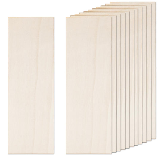 12 Pack Basswood Plywood Sheets for Crafts 12 x 4 x 1/16 Inch-2 mm Thick Unfinished Wood Sheets Thin Plywood Boards for Drawing, Painting, Wood