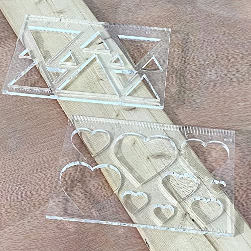 9 in 1 Router Templates for Woodworking,Router Jig Template,Heart Inlay Templates, Decorative Templates Monliful