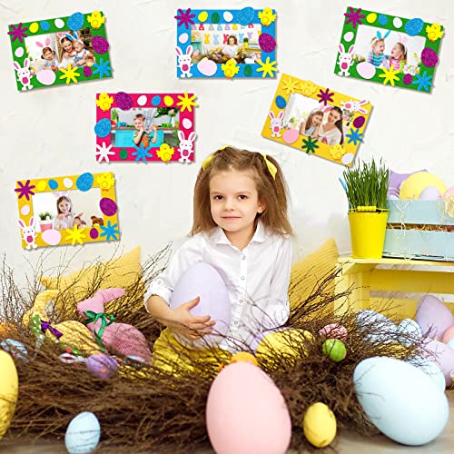 232 Pieces Easter DIY Picture Frames Craft Kit for Kids 32 Pieces Fall Felt Photo Frames with 200 Easter Pieces Self Adhesive Stickers for Easter - WoodArtSupply