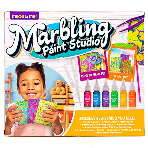 Made By Me Marbling Paint Studio, 25-Piece Marbling Kit for Kids, Make 10  Pour Paint Art Projects, Dip & Paint Marbling Arts & Crafts Kits for Kids