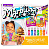 Made By Me Marbling Paint Studio, 25-Piece Marbling Kit for Kids, Make 10 Pour Paint Art Projects, Dip & Paint Marbling Arts & Crafts Kits for Kids, Made By Me