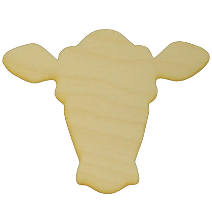 Unfinished Cow Head Wood Cut Out Available in a Variety of Sizes and Thicknesses (1/8” Thickness, Small 5" x 4" (Package of 10)) - WoodArtSupply