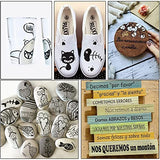 Black Marker Paint Pens - 6 Pack Acrylic Black Permanent Marker, 0.7mm Extra Fine Tip Paint Pen for Art projects, Drawing, Rock Painting, Stone, TFIVE