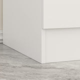 ECACAD Wardrobe Armoire with Mirror, 5-Tier Shelves, 2 Drawers, 2 Hanging Rods and 4 Doors, Wooden Closet Storage Cabinet for Bedroom, White (63”W x ECACAD