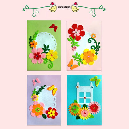 QIAONIUNIU Card Making Kits DIY Handmade Greeting Card Kits for Kids, Christmas Card Folded Cards and Matching Envelopes Thank You Card Art Crafts