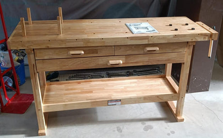 Windsor Design Workbench with 3 Drawers, 60 Hardwood Surface WINDSOR DESIGN At The Neighborhood Corner Store
