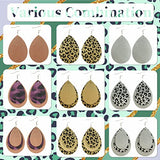AOUXSEEM 181 Pcs Faux Leather Earrings DIY Making Kit, Contains 60 Pre Cut Metallic Vinyl and Leopard Printed Fabric Earring Pieces,60 Earring Hooks AOUXSEEM