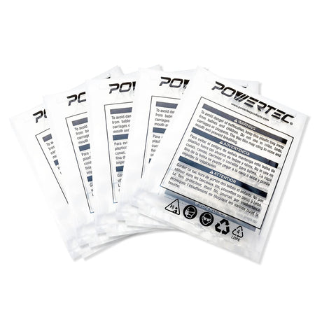 POWERTEC 70009 Clear Plastic Dust Collection Bag, 19-1/2 Inch Dia x 33-Inch, 5-Pack Dust Collector Bags for machine with 19”Filter Drum–5 Pack POWERTEC