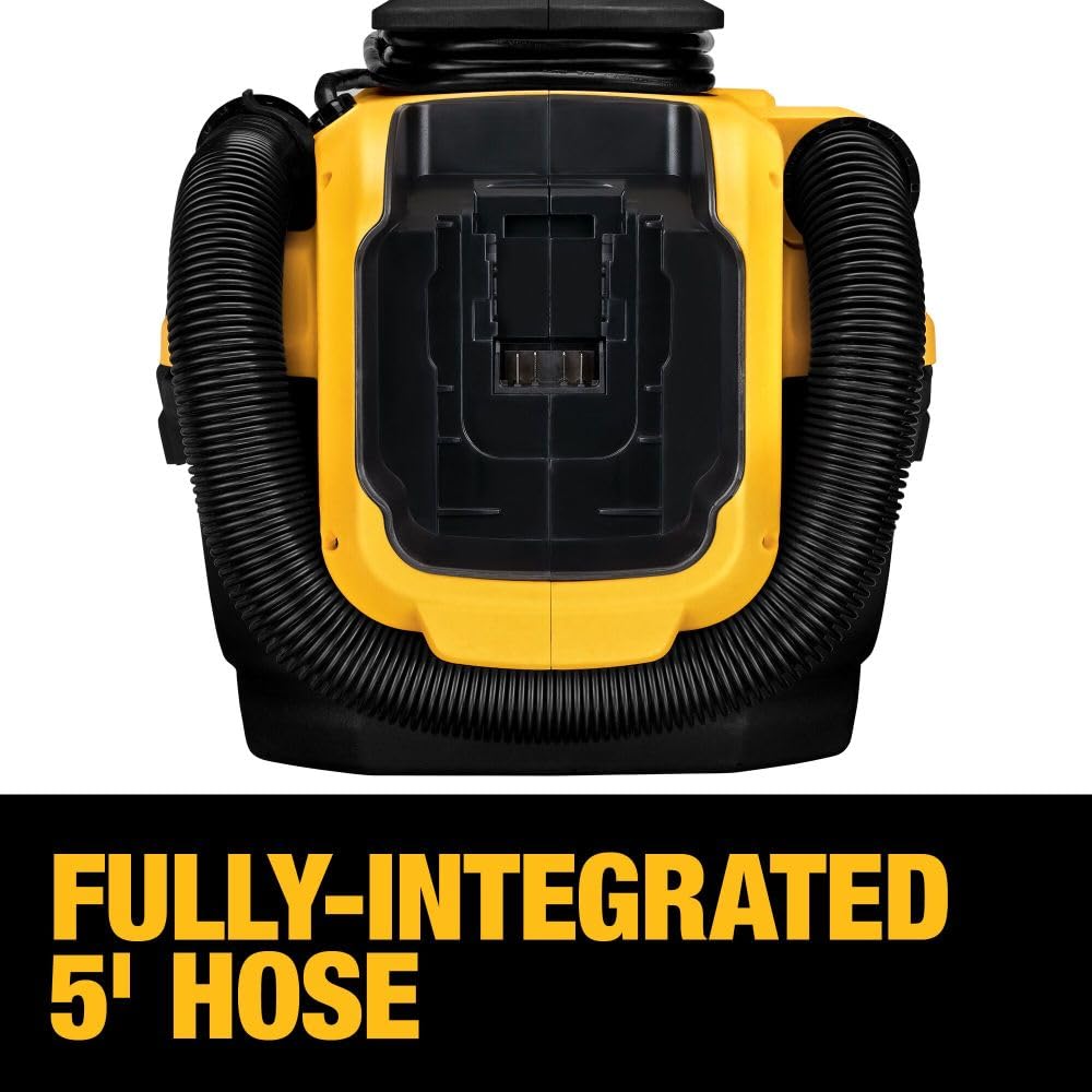 DEWALT 20V MAX Cordless Wet/Dry Vacuum, Compact Shop Vacuum, Tool Only (DCV581H),Black/ Yellow