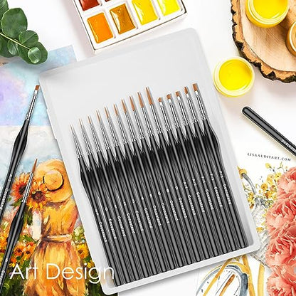 Miniature Paint Brushes,15Pcs Small Fine Tip Paintbrushes, Micro Detail Paint Brush Set, Triangular Grip Handles Art Brushes Perfect for Acrylic,