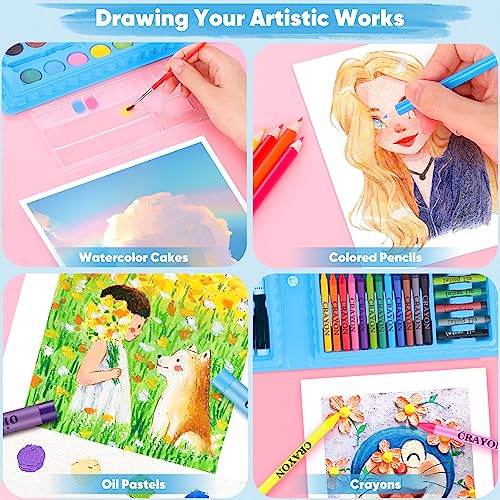 iBayam Art Supplies, 149-Pack Drawing Kit Painting Art Set Art Kits Gifts Box, Arts and Crafts for Kids Girls Boys, with Drawing Pad, Coloring Book, iBayam