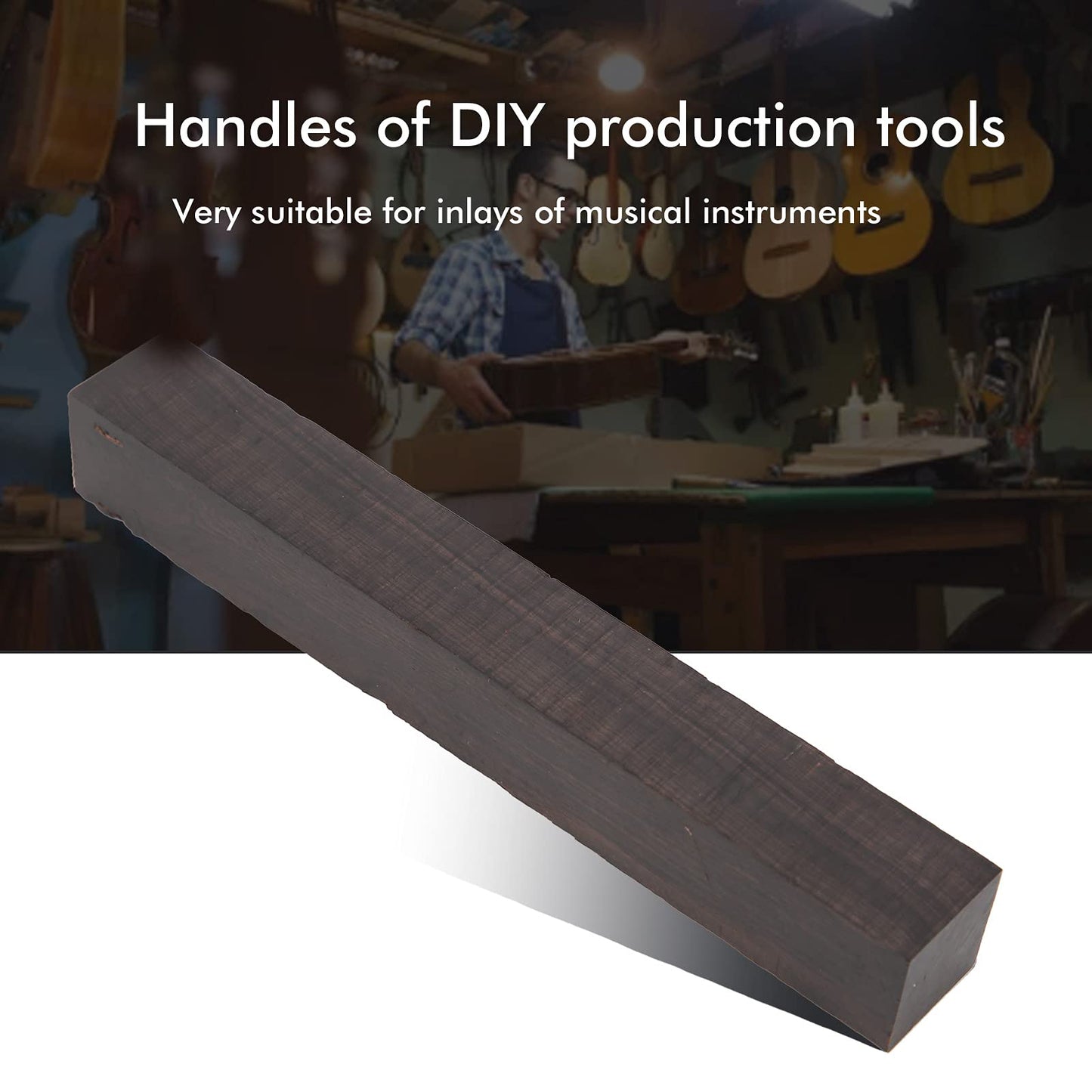 Black Ebony Wood Hardwood 150x 20x 20mm Wood Turning Blanks Original Wood Timber DIY Material for Music Instruments Tools(Ebony)