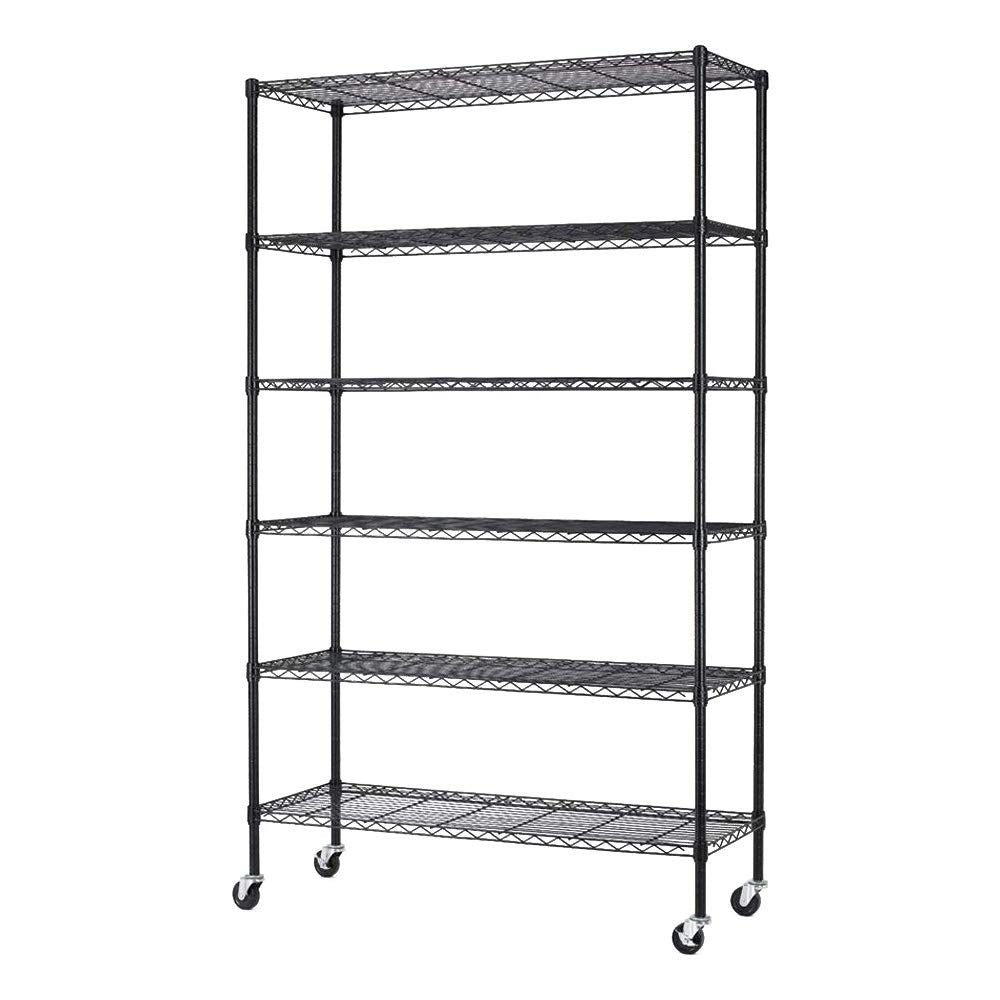 BestMassage 72"x48"x18" 6 Tire Wire Shelving Unit NSF Storage Shelves Large Heavy Duty Metal Shelf Organizer Height Adjustable Commercial Grade Steel BestMassage