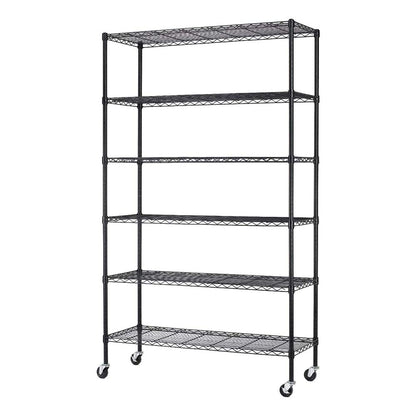 BestMassage 72"x48"x18" 6 Tire Wire Shelving Unit NSF Storage Shelves Large Heavy Duty Metal Shelf Organizer Height Adjustable Commercial Grade Steel - WoodArtSupply