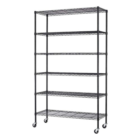 BestMassage 72"x48"x18" 6 Tire Wire Shelving Unit NSF Storage Shelves Large Heavy Duty Metal Shelf Organizer Height Adjustable Commercial Grade Steel BestMassage