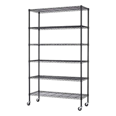 BestMassage 72"x48"x18" 6 Tire Wire Shelving Unit NSF Storage Shelves Large Heavy Duty Metal Shelf Organizer Height Adjustable Commercial Grade Steel