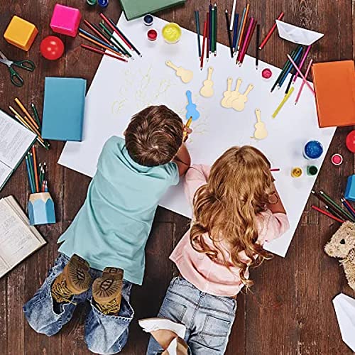 Honbay 20PCS Unfinished Guitar Shaped Wooden Cutouts Music Themed Wood Discs Slices with Twines for DIY Crafts Home Decoration Craft Project HONBAY