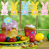 Easter Wooden Ornaments, 30 Pack Unfinished Wood Easter Egg Bunny Carrot Cutouts for DIY Crafts Easter Hanging Embellishments for Easter Party ONTODEX