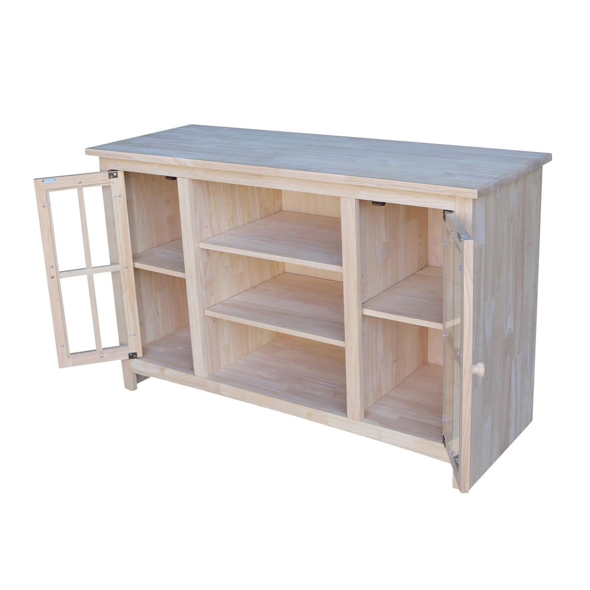 IC International Concepts International Concepts 2 Doors and Two Shelf Entertainment/TV Stand, Unfinished IC International Concepts