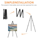 Artist Easel Stand for Display, Portable Easel for Wedding Signs & Painting, 65'' Floor Adjustable Easel for Display with Bag, Metal Painting Easel hanmir