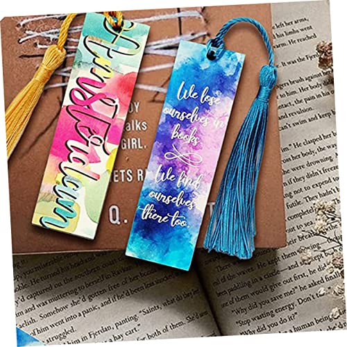 Anneome 1 Set Tassels Blank Bookmark Sublimation Bookmark Tassels Aluminum DIY Bookmark Graduation Sublimation Bookmark Iron on Bookmark Blank - WoodArtSupply