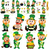 chiazllta 30 Packs St. Patrick's Day Craft Kits DIY Leprechauns Art Craft for Preschool Kids, St. Patrick’s Day Make Your Own Leprechauns Paper Craft chiazllta
