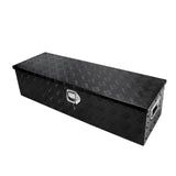 confote 39 Inch Heavy Duty Aluminum Stripes Plated Tool Box Pick Up Truck Bed RV Trailer Toolbox Waterproof Square Storage Organizer with Side confote