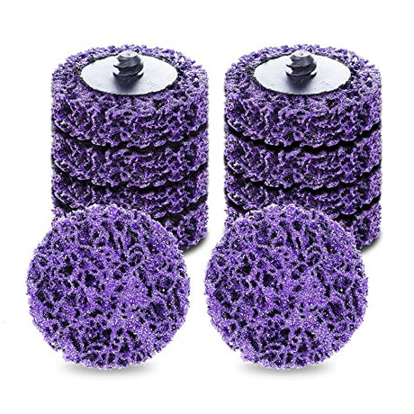 TSOAPX 10 PCS 2" Quick Change Strip Discs, Purple Non Woven Nylon Easy Stripping Discs with Male R-Type Backing, Die Grinder Attachments for Clean TSOAPX