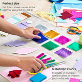 ARTEZA Metallic Felt Sheets, Set of 30, 8.3 x 11.8 inches, 6 Colors of Craft Felt, 1.3mm Thick Soft Non Woven Felt Fabric Squares, Sewing Fabric for ARTEZA
