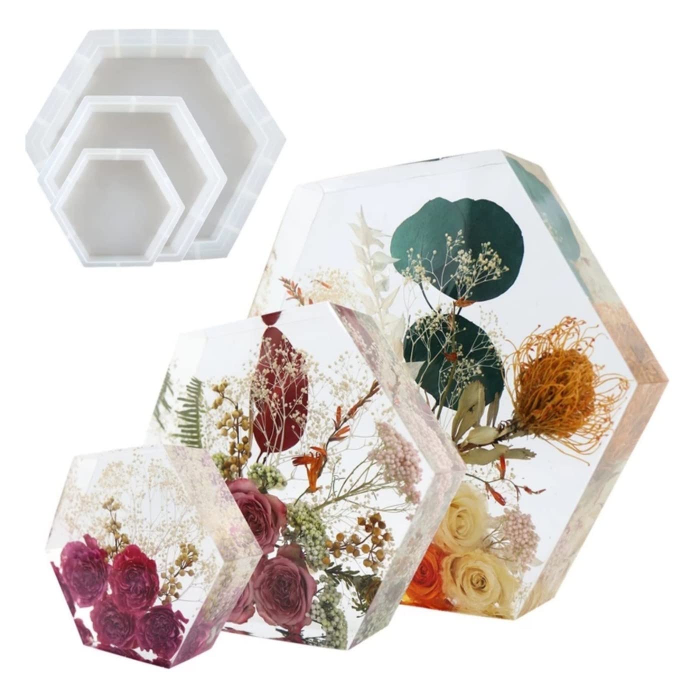 10" Hexagon Molds for Resin (10 Inch),Deep Epoxy Resin Molds for Flowers Preservation,Resin Art, Casting Resin,Resin Epoxy,DIY Wedding,Valentine,Anniversary